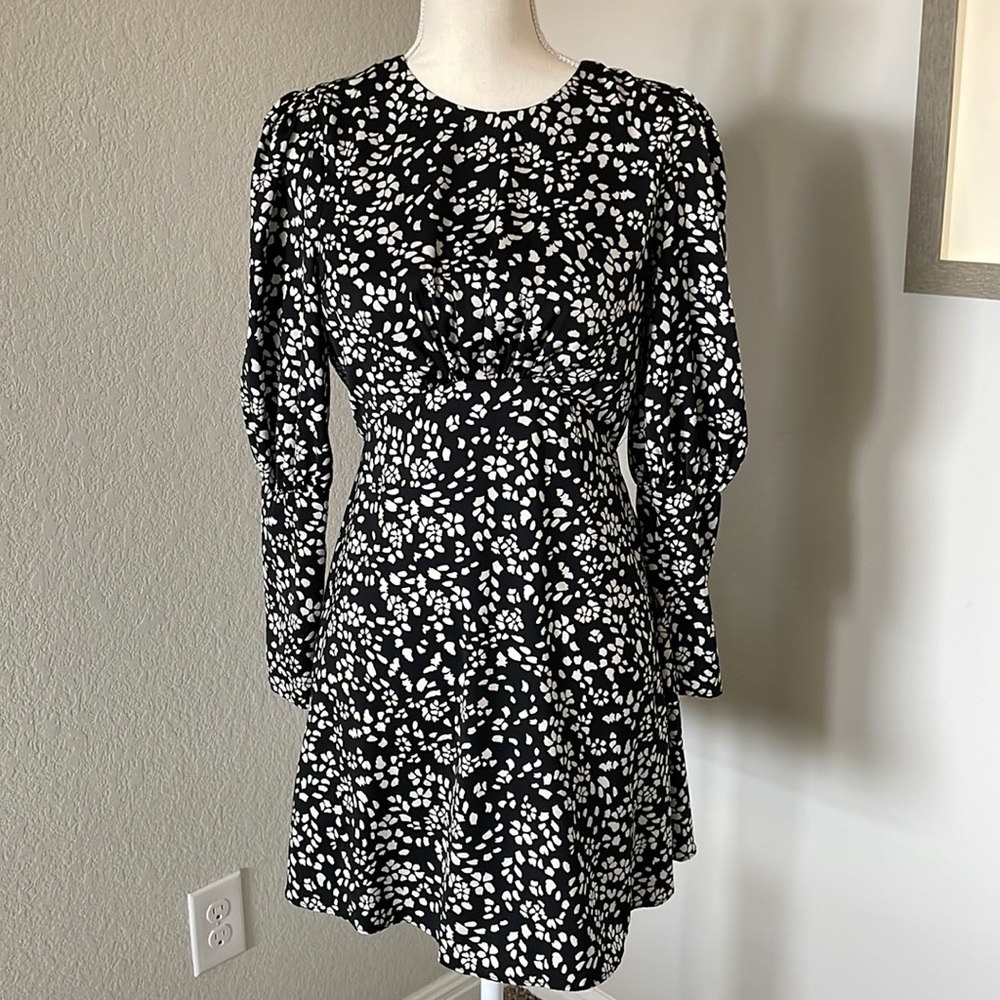 Topshop Print Black/White Dress Size 4